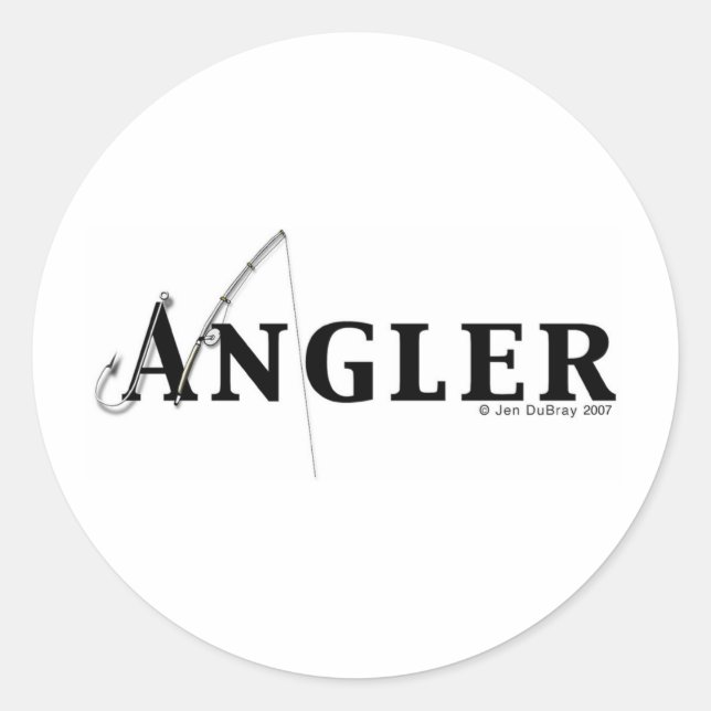 Angler logo classic round sticker (Front)