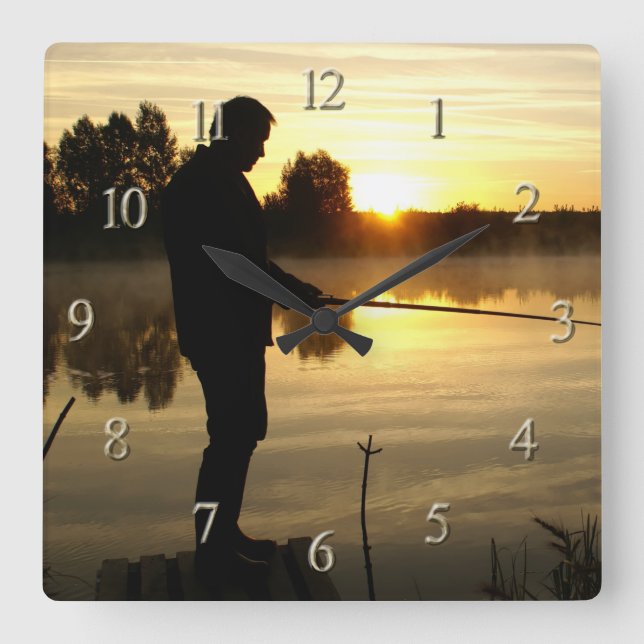 Angler morning Acrylic Wall Clock (Front)