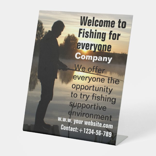 Angler morning pedestal sign (Front)