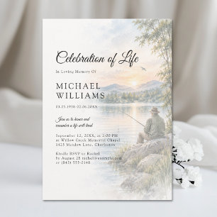 Angler Sunset Celebration of Life Invitation