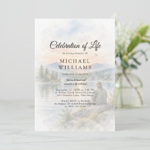 Angler Sunset Celebration of Life Invitation