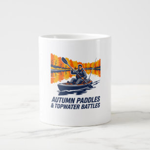 Angler T-Shirt, Fall Lake Kayaking Hoodie. Large Coffee Mug