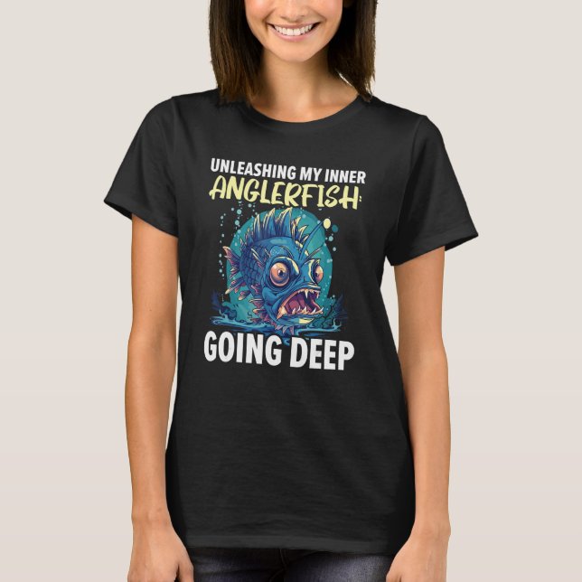 Anglerfish Angler Fish Fisherman Fishing Deep Sea  T-Shirt (Front)