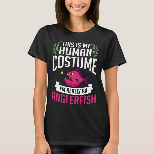 Anglerfish Deep Sea Angler Fish Skeleton T-Shirt (Front)