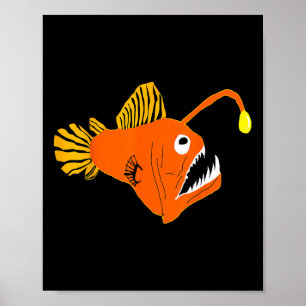 Anglerfish Deep Sea Creatures Angler Fish Sea Mons Poster