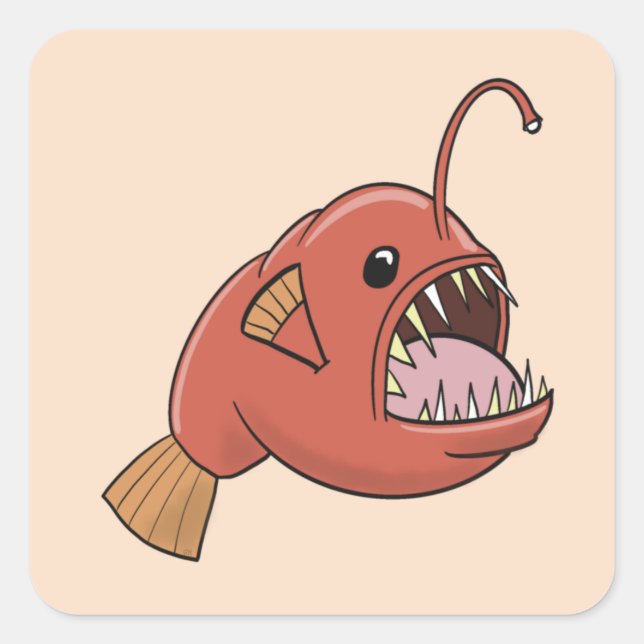 Anglerfish Square Sticker (Front)