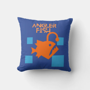 Anglerfish Throw Pillow Abstract Anglerfish