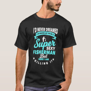 Anglers Design With Fishing Rod Fish Fisherman T-Shirt