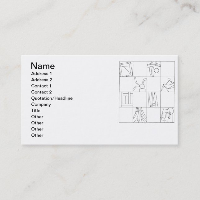 Angles And Arcs-Modern Bauhaus Geometric Pattern Business Card (Front)
