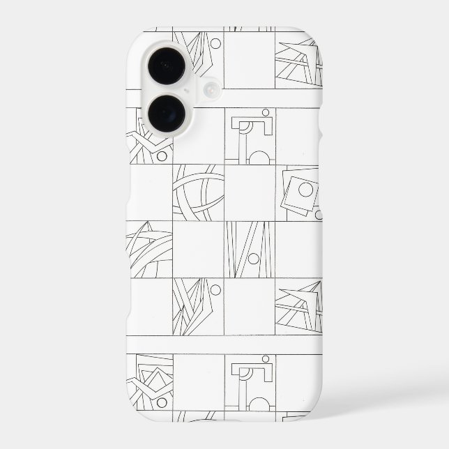 Angles And Curves-Black And White Modern Geometric (Back)