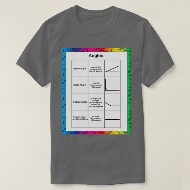 Angles Geometry Math Rainbow Background T-Shirt (Design Front)