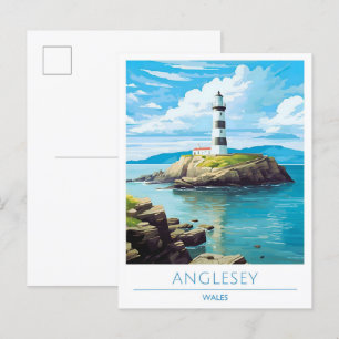 Anglesey Wales Vintage Travel  Postcard