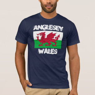 Anglesey, Wales with Welsh flag T-Shirt