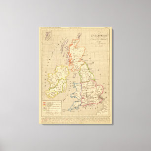 Angleterre, Ecosse & Irlande en 900 Canvas Print