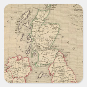 Angleterre, Ecosse, Irlande et Man 1100 a 1280 Square Sticker