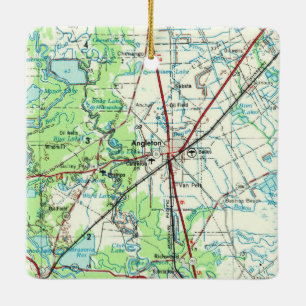 Angleton TX Topographic Map Ceramic Ornament