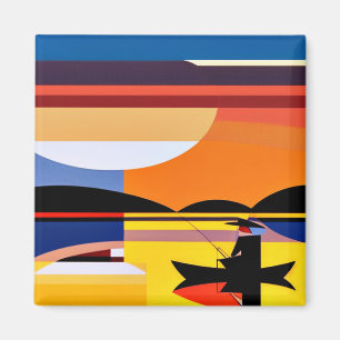 Angling at sunset magnet