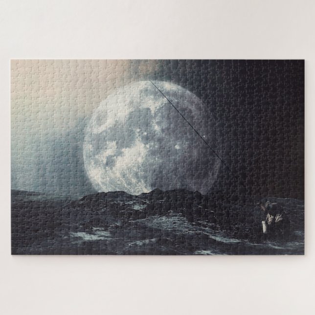 Angling for the moon jigsaw puzzle (Horizontal)
