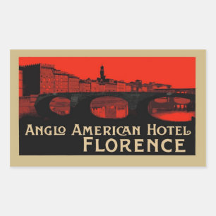 Anglo American Hotel (Florence) Rectangular Sticker