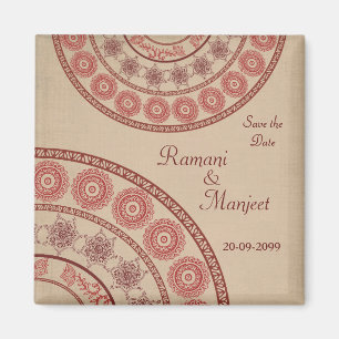 Anglo Indian Save the Date Wedding Magnet