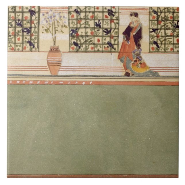 Anglo-Japanese Wall Design, c.1860 (w/c & pencil o Tile (Front)