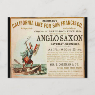 Anglo Saxon Clipper sailing ship Postcard