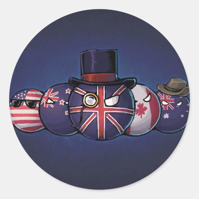Anglo-Saxon Countryballs Classic Round Sticker (Front)