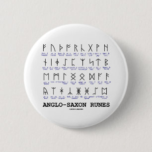 Anglo-Saxon Runes (Linguistics Cryptography) 6 Cm Round Badge