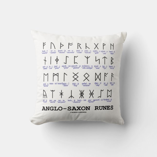 Anglo-Saxon Runes (Linguistics Cryptography) Cushion (Front)