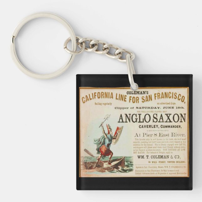 Anglo Saxon vintage Sailing  Key Ring (Front)