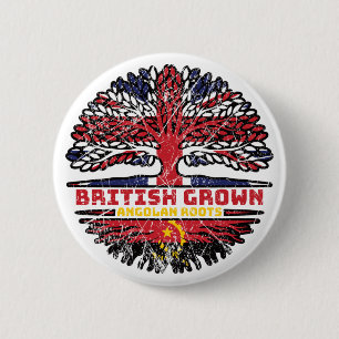 Angola Angolan Uk United Kingdom British Tree 6 Cm Round Badge
