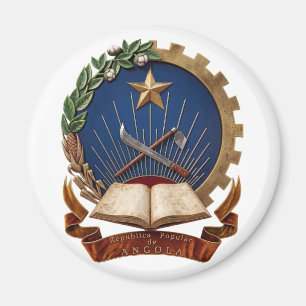 Angola country coat arms symbol emblem flag magnet