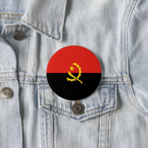 Angola flag 7.5 cm round badge