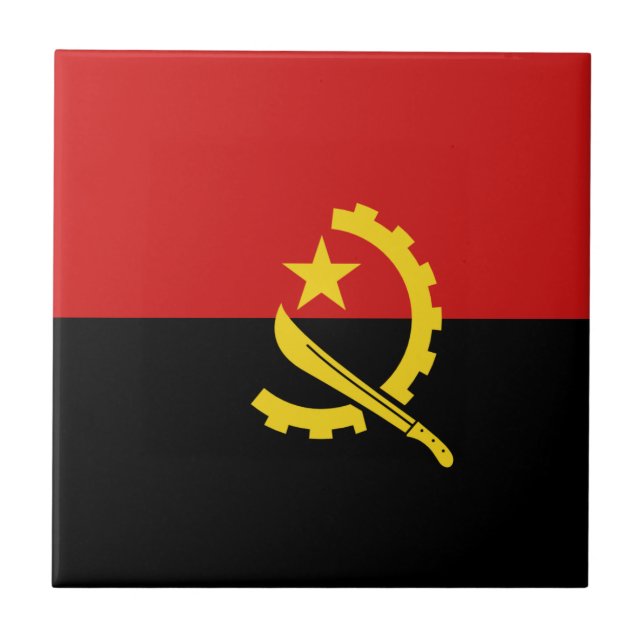 Angola Flag Ceramic Tile (Front)