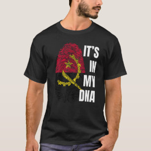 Angola Flag Dna Fingerprint Black History Month T-Shirt