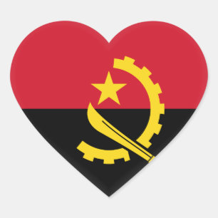 Angola Flag Heart Sticker