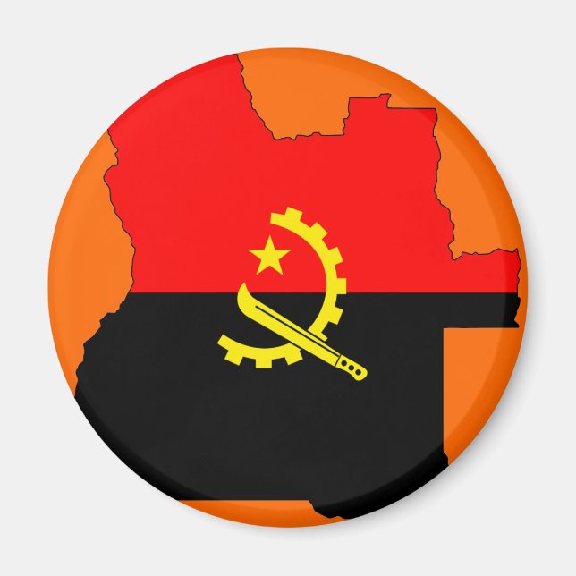 Angola flag map magnet (Front)