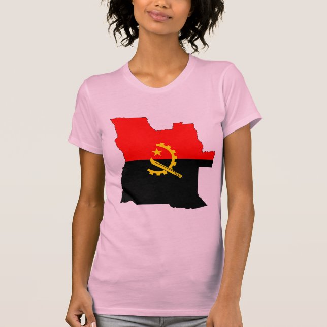 Angola flag map T-Shirt (Front)