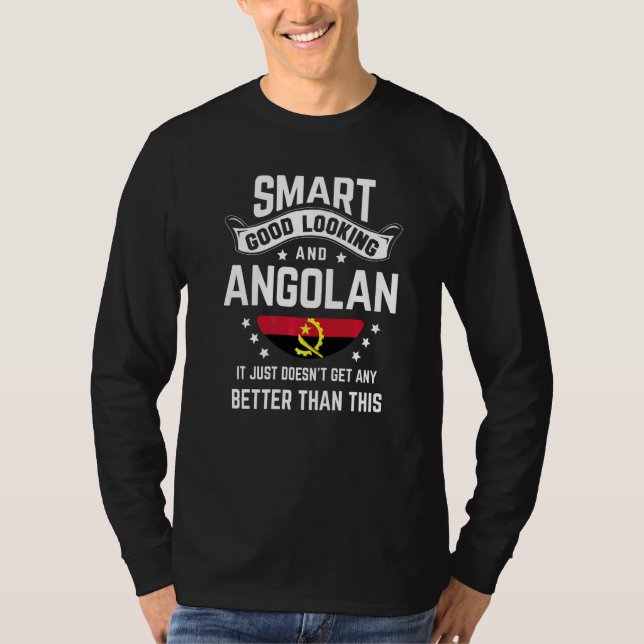 Angola Flag Native Pride  Angola Angolan Roots T-Shirt (Front)