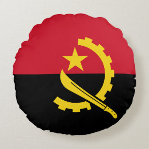 Angola Flag Round Cushion