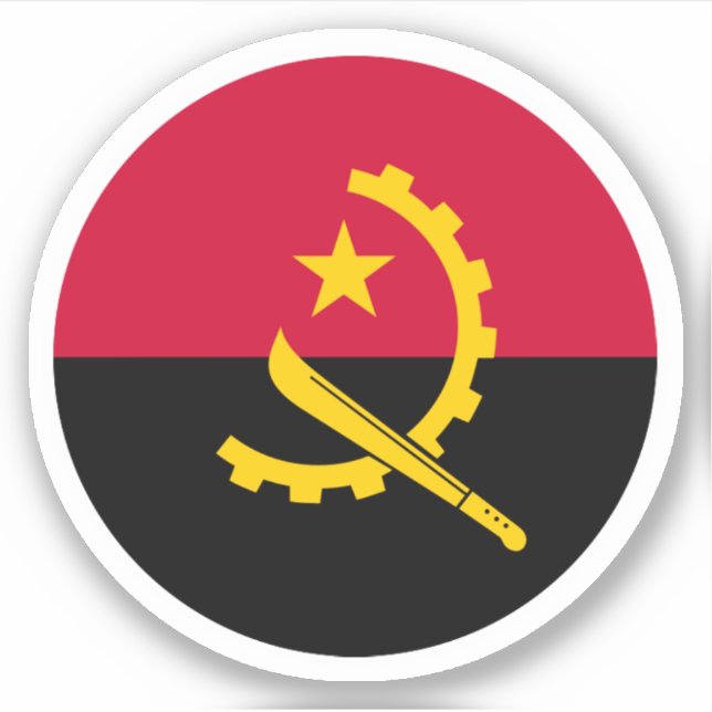 Angola Flag Round Sticker (Front)