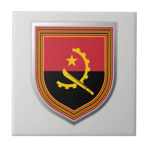 Angola Flag Shield Tile