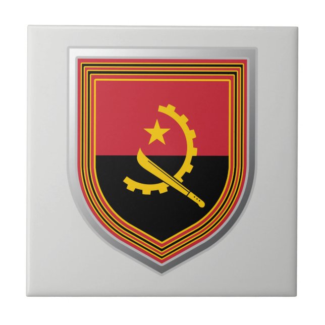 Angola Flag Shield Tile (Front)