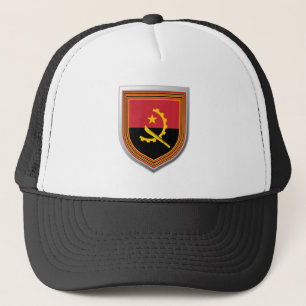Angola Flag Shield Trucker Hat