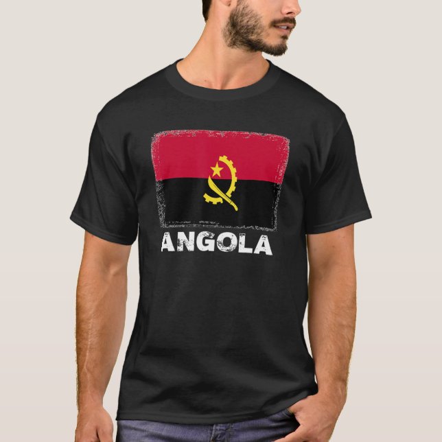 Angola Flag   Support Angolan People Women Men   T-Shirt (Front)