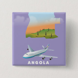 Angola illustrated map poster 15 cm square badge