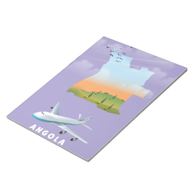 Angola illustrated map poster notepad (Angled)