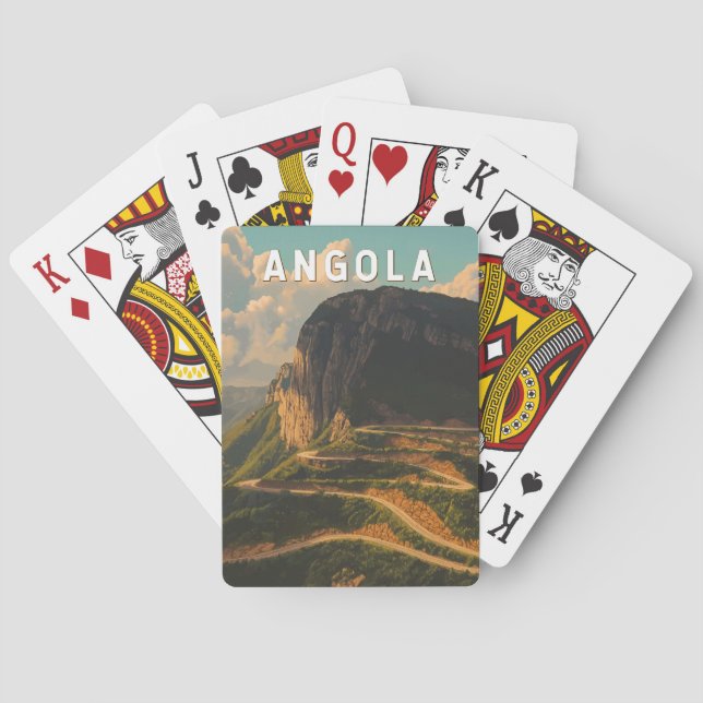 Angola Illustration Travel Art Vintage Playing Cards (Back)