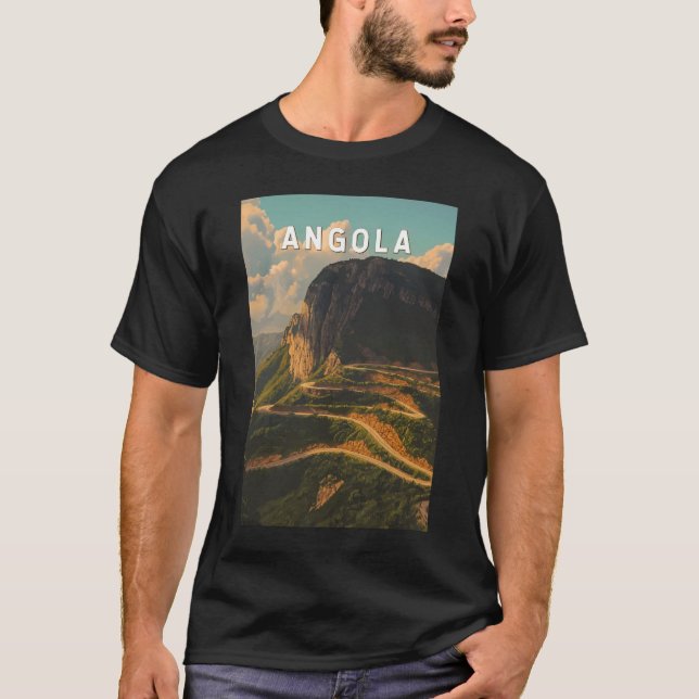 Angola Illustration Travel Art Vintage T-Shirt (Front)