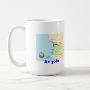 Angola map & flag coffee mug